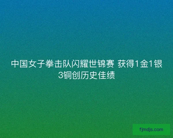 中国女子拳击队闪耀世锦赛 获得1金1银3铜创历史佳绩