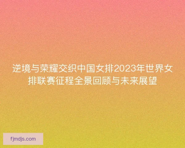 逆境与荣耀交织中国女排2023年世界女排联赛征程全景回顾与未来展望